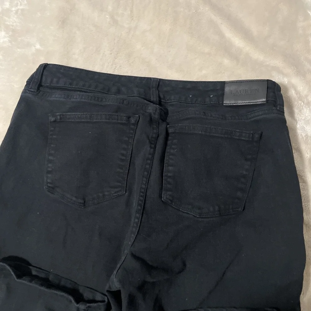 Lauren Ralph Lauren Women's Black Jeans Modern Straight Curvy Fit Size 14W